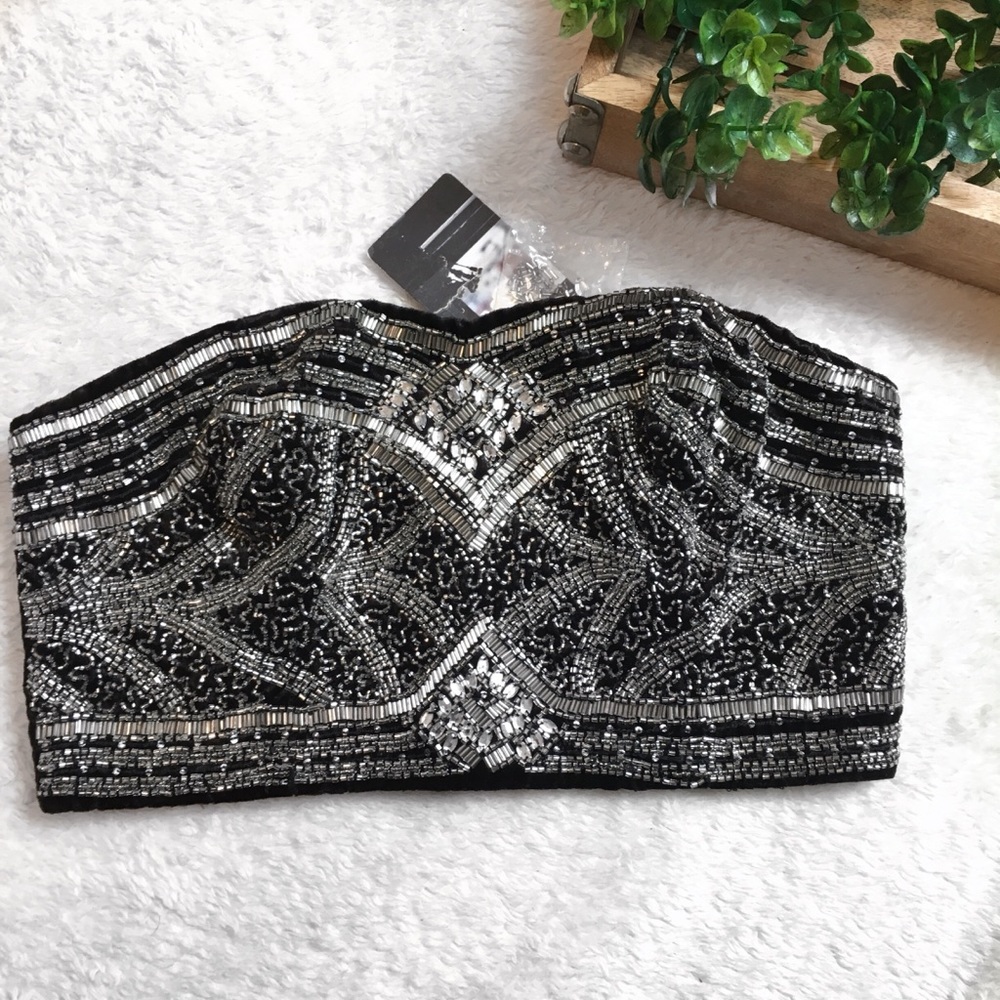 NWT UO Kimchi Blue Beaded Sparkle Bandeau Top